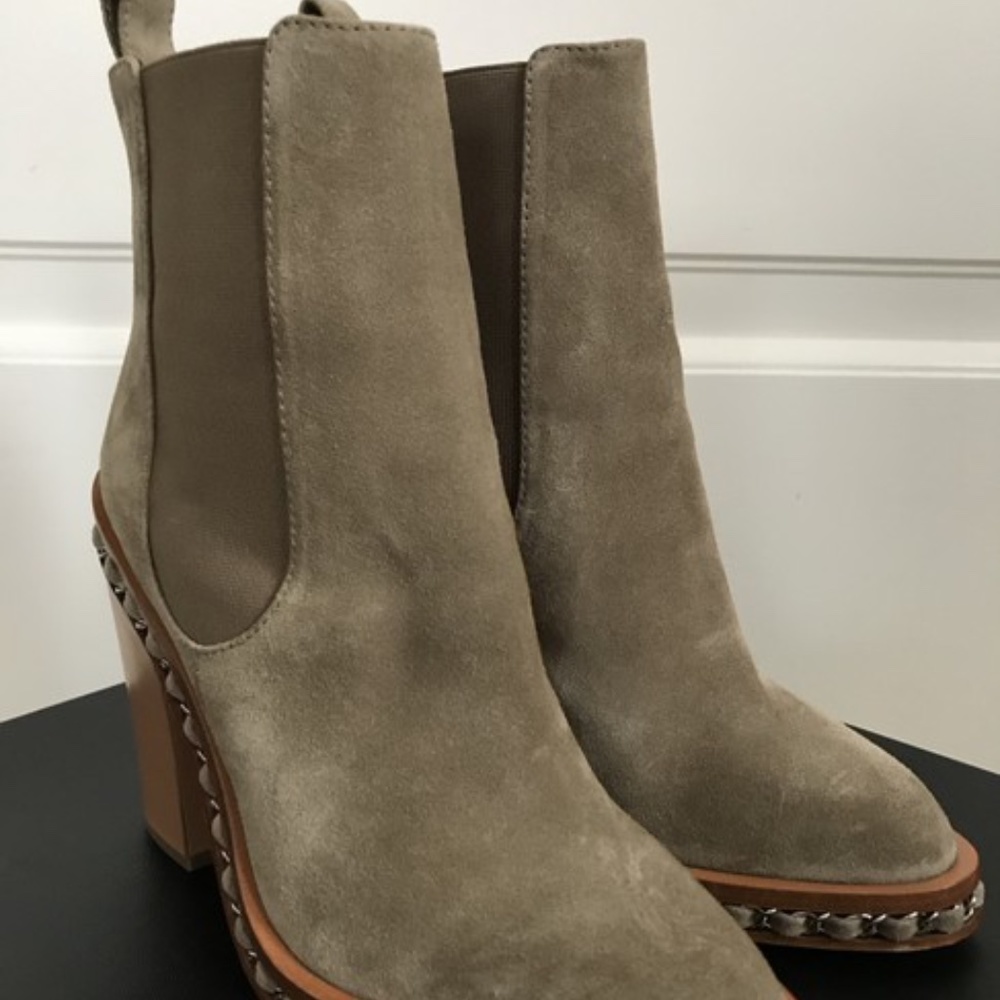 Chanel Chain Trim Chelsea Boots Size 38